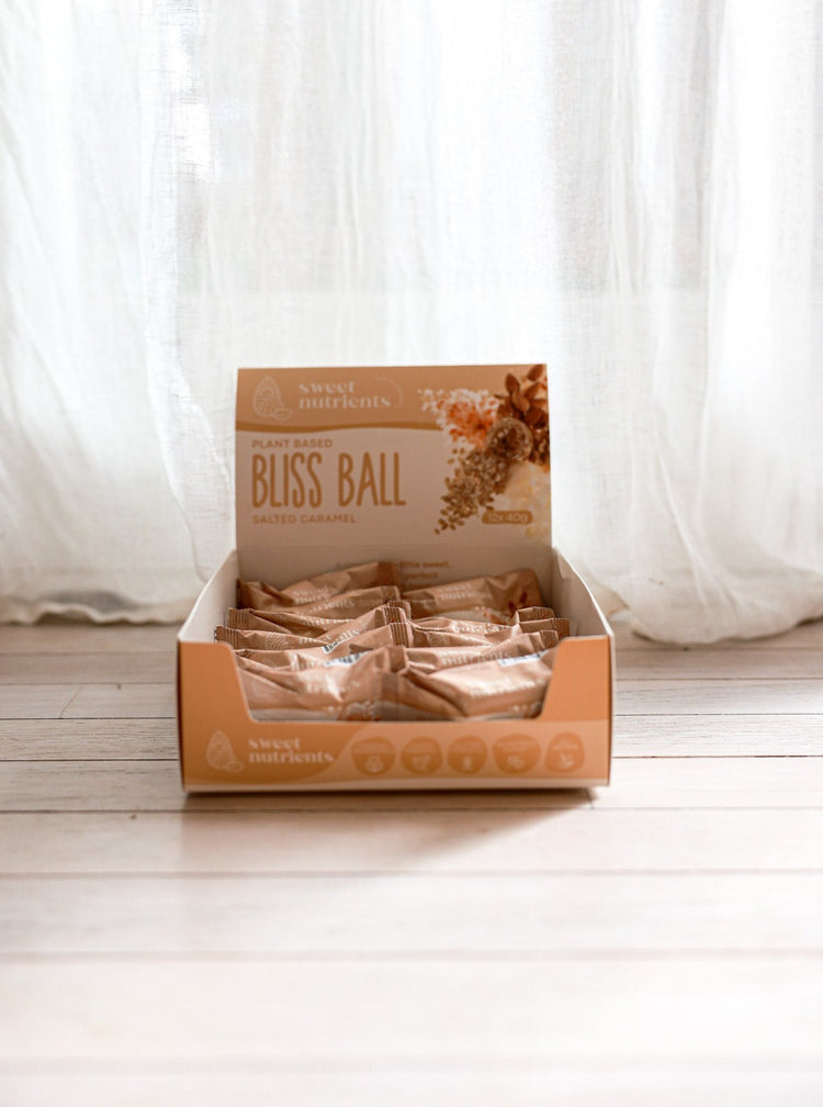 Salted caramel bliss balls with medjool dates