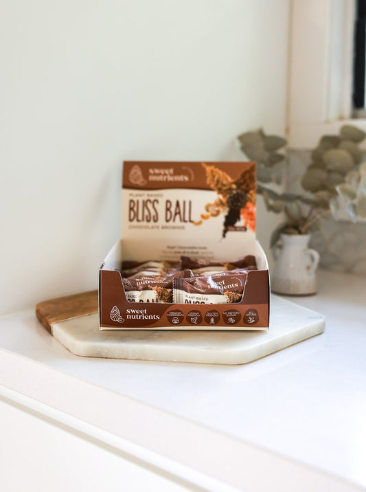 Sweet Nutrients carton of chocolate brownie bliss balls